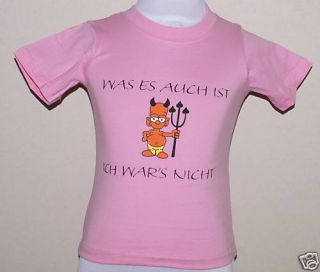 Kinder Baby Sprüche lustig T Shirt Teufel rosa 62/68
