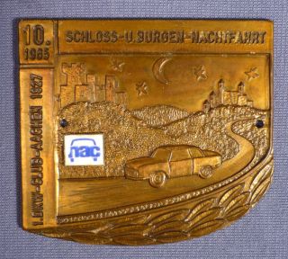 DKW Club Auto Union Aachen 1927 Plakette Badge Schloss Nachtfahrt 1965