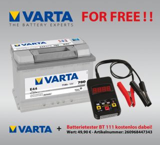 Autobatterie VARTA SILVER E44 12V 77Ah 77 Ah inkl. Batterietester