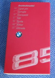 BMW 850i (E31 / 8er) Anstecknadel OVP + 4 BMW Anstecker