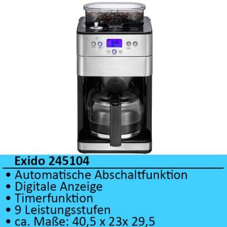 TOP Kaffeemaschine Edelstahl Coffeemaker Design integriertes Mahlwerk