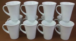 Kaffeebecher Kaffeetasse Tasse Keramik Weiss Konisch 320ml 12 Stueck