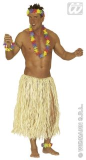 (Hawai) Herren Bastrock lang, NATUR Stroh 80 cm, 3372