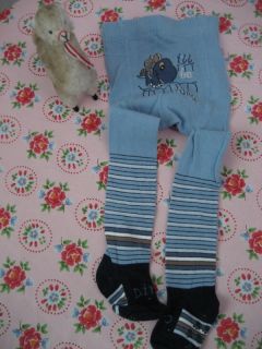 baby strumpfhose legging tights cotton blau jeans dino 80 86 cm