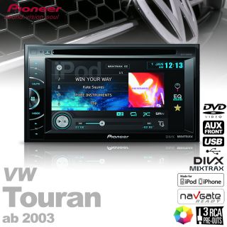 Pioneer DVD 2 DIN  USB Radio+Radioblende+Radioadapterkabel für VW