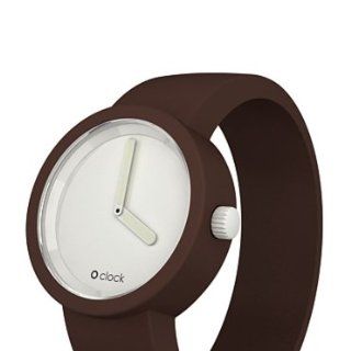 Clock Unisex Armbanduhr Analog Silikon weiss braun OCW04 S