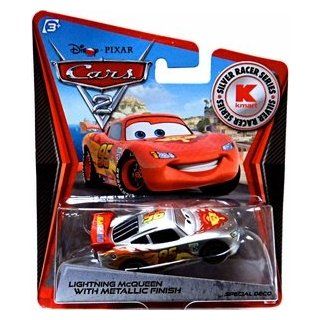 Disney Pixar CARS 2 Exclusive 155 Die Cast Car SILVER RACER Lightning