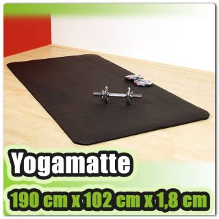 Yogamatte, Gymnastikmatte 190 x 102 x 1,8 cm schwarz