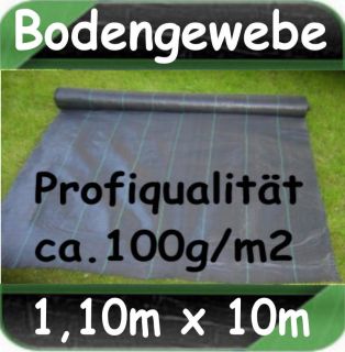 BÄNDCHENGEWEBE 1,1m x 10m 100g/m² Unkrautfolie Kiesel Kiesweg Folie