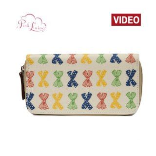 Pink Lining Wallet   Multi coloured Bows Schuhe