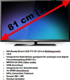 Blaupunkt TV B32A122TC LED Fernseher 81cm (32) HD Ready 3x HDMI CI+