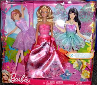 Mattel W2930 / 3 in 1 Fantasy Barbie Puppe Märchenhafte Moden Neu OVP