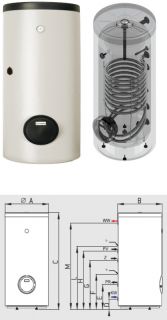 Warmwasser Trinkwasser Speicher Boiler 120, 160, 200 L