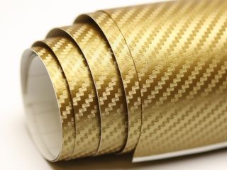 3D Premium Carbonfolie 127 x 100 cm gold 0,18mm CF 06