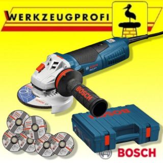 BOSCH GWS 15 125 CI + Koffer + INOX Trennscheiben Winkelschleifer Set