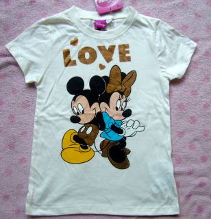 Minnie Mouse T Shirt Shirt weiß Gr. 122 128 Neu