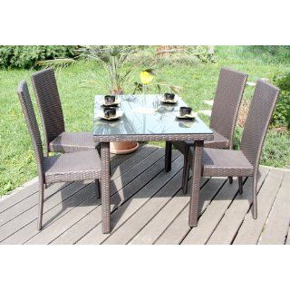 4x Poly Rattan Gartenstuhl Outdoorstuhl Hochlehne