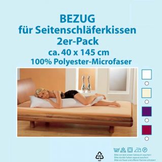 Microfaser Seitenschläferkissen Bezug 40x145   4 Farben