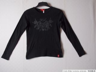 Pullover Langarmshirt schwarz mit Glitzerprint Gr.164 longsleeve