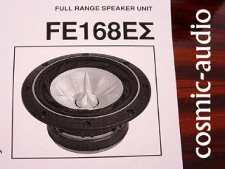 2x Fostex FE 168EZ Sigma Full range 168 EZ FE168EZ