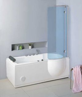Whirlpool und Dusche für kleine Bäder 168x85cm Echtglas
