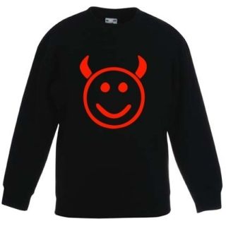 Kinder Sweat Shirt Pullover Smiley Teufel 104 164