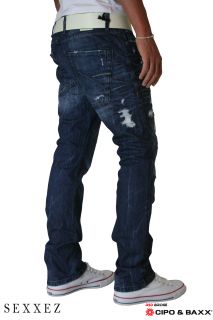 Cipo & Baxx Jeans Distressed Style Dunkle Waschung Red Brigde Jeans