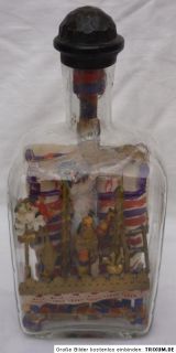Eingerichtflasche Klosterarbeit Eingericht Flasche datiert 1903