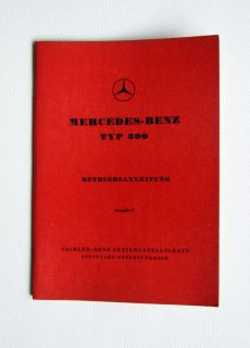 Mercedes Benz original Betriebsanleitung Typ 300 W 186 II