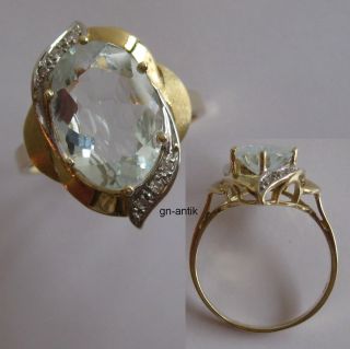 191 Eleganter Ring aus Gold 585 mit Aquamarin und Brillanten Video 396