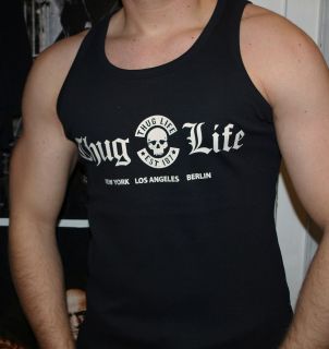 Thug Life Est.187 Totenkopf Tank Top Unterhemd Underwear Skull Schwarz