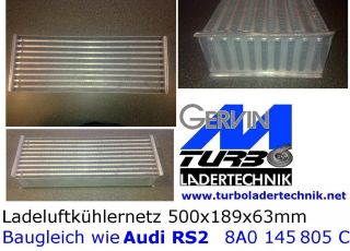 Ladeluftkühlernetz 500x189x60mm Audi RS2 20V Turbo quattro S2 89 B4