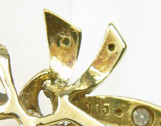 Antikschmuck Gold 585er Schleifenbrosche Brosche Diamanten Weißgold