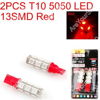 Car LED T10 194 W5W 5050 Wedge Light Bulb Lamp 13SMD Red