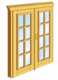 Doppeltür Tür Holztür für 28 mm Gartenhaus Außentür