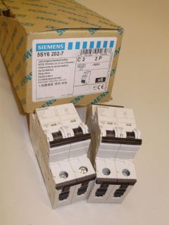 2x Siemens 5SY6 202 7 5SY62 MCB C2 Sicherungsautomat Leistungsschutz