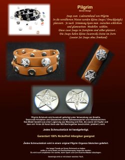 Pilgrim Snap System 2er Set silber Stern für Leder Nieten Armband