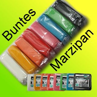 8x 200g bunt buntes Marzipan in 8 verschiedenen Farben zum Ausrollen