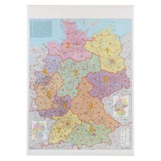 Deutschlandkarte,PLZ Karte,Maßstab 1750.000,laminiert,HxB 137x97cm