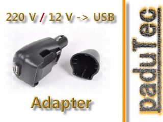 220 Volt 12 V Stecker Adapter Ausgang für USB Ladekabel
