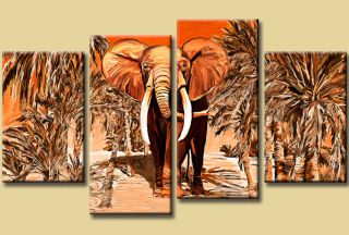 Afrika Elefant Palmen Natur Bilder Leinwand Kunstdruck