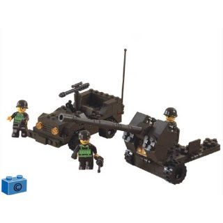 Sluban Militär Jeep + Geschütz 138 Teile, kombinierbar mit dem