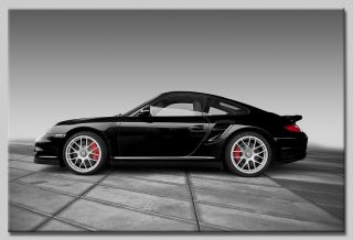 Leinwand Bild Porsche 911 S Rot Schwarz Bilder Klassiker Auto Abstrakt