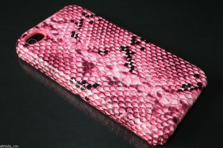 Cover + Folie Schale Hard Hülle Pink Leder Schlange Apple 238