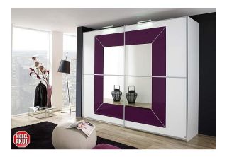 SCHWEBETÜRENSCHRANK FOCUS  WEIß/ LILA   H223 B270