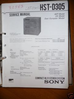 Service Manual Sony HST D305 HiFi System,ORIGINAL