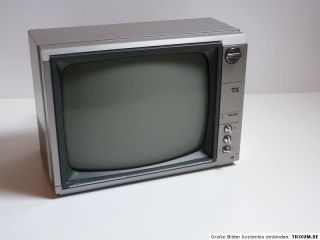 80th sw TV GERÄT PHILIPS 12TX tragbar sw Fernsehgerät der 80er Jahre