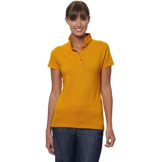 LANDS END Damen Piqué Poloshirt Shirt Polo gelb  66%