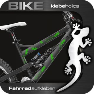 A245  Gekko + Spuren  Fahrradaufkleber  Bike Gecko