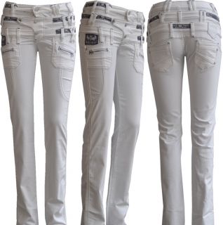 Cipo & Baxx Sexy Damen Jeans Weiß Hose 3 Bund Jeans CBW 245